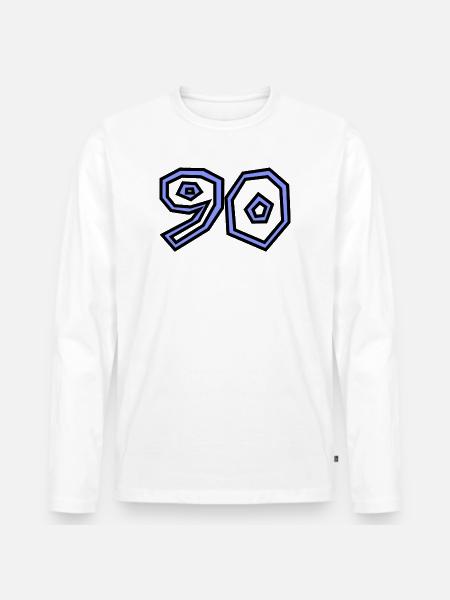 90 - Men's Premium Organic Long Sleeve Shirt - white