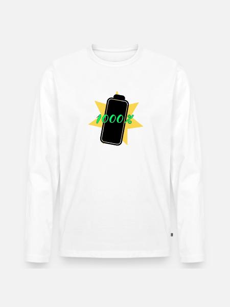 1000% energy - Men's Premium Organic Long Sleeve Shirt - white