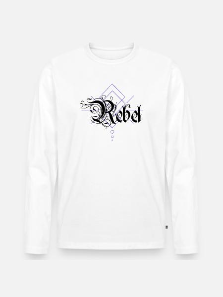 Rebel - Men's Premium Organic Long Sleeve Shirt - white