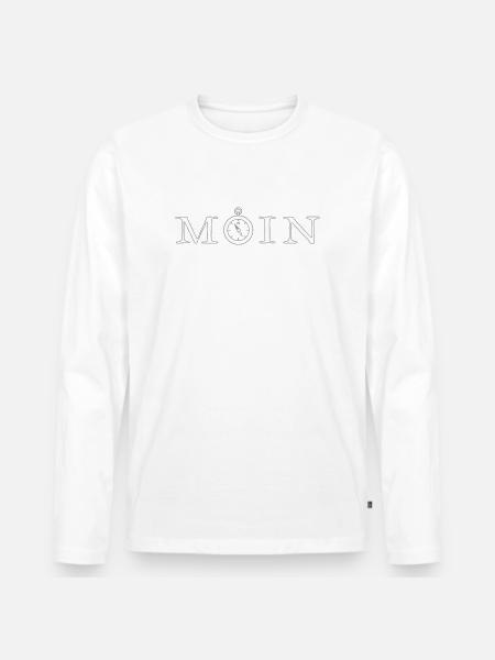 Moin - Männer Premium Bio Langarmshirt - Weiß