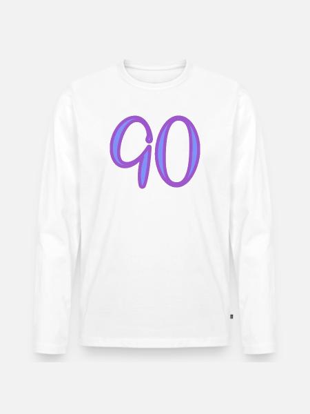 90 - Men's Premium Organic Long Sleeve Shirt - white