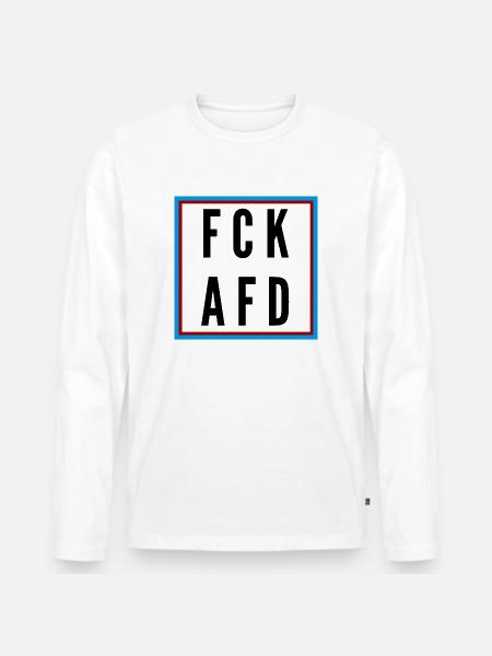 AFD Nein Danke! - Männer Premium Bio Langarmshirt - Weiß