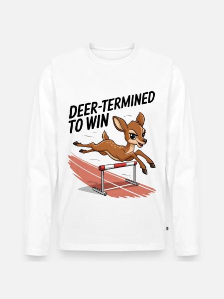 Deer-Termined pour gagner - T-shirt manches longues Premium bio Homme - blanc