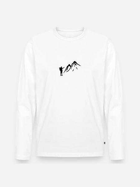 Trekking - Männer Premium Bio Langarmshirt - Weiß