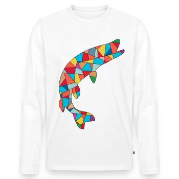 Hecht Angeln Hechtangeln Hechte Fischen Angler - Männer Premium Bio Langarmshirt - Weiß - Vorne - Nico (187cm)