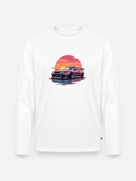 Skyline Sunset - Men's Premium Organic Long Sleeve Shirt - white