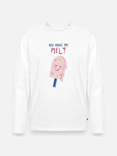 you make me melt icecream - Men's Premium Organic Long Sleeve Shirt - white