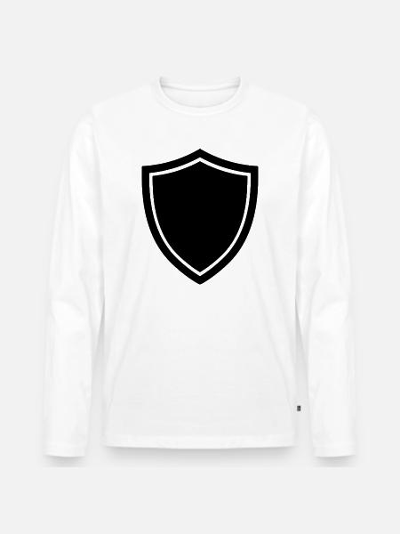 shield icon logo shape security - Men's Premium Organic Long Sleeve Shirt - white