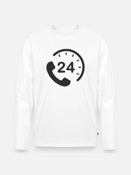 24/7 h Service - Men's Premium Organic Long Sleeve Shirt - white