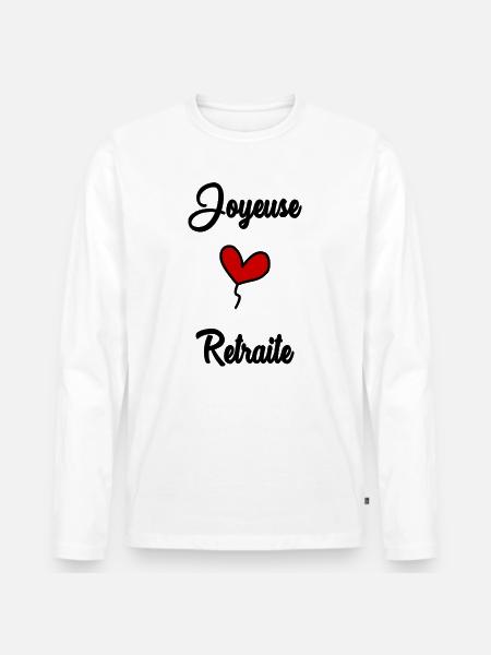 JOYEUSE RETRAITE - T-shirt manches longues Premium bio Homme - blanc