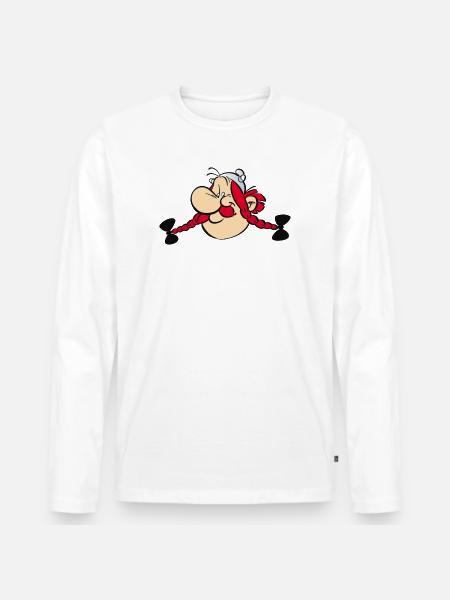 Asterix & Obelix - Obelix Face - Men's Premium Organic Long Sleeve Shirt - white