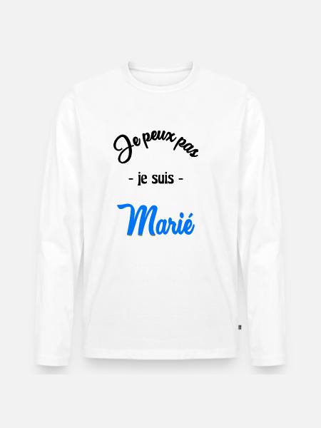 JE PEUX PAS. MARIE - T-shirt manches longues Premium bio Homme - blanc