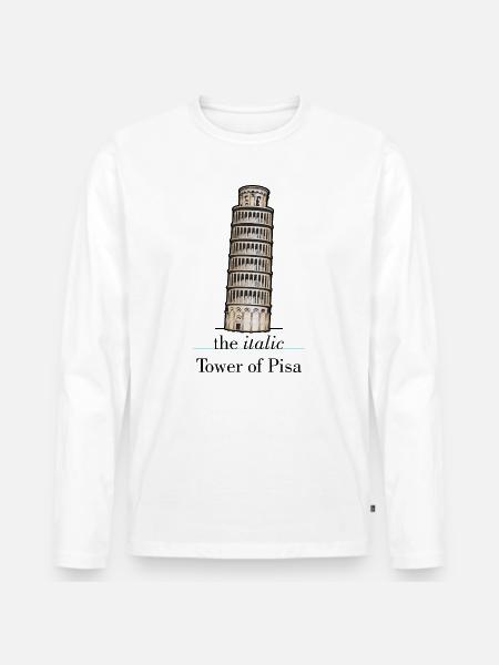the italic Tower - Männer Premium Bio Langarmshirt - Weiß