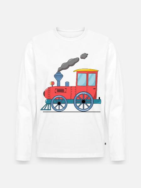 Children's train railway pink - Men's Premium Organic Long Sleeve Shirt - white