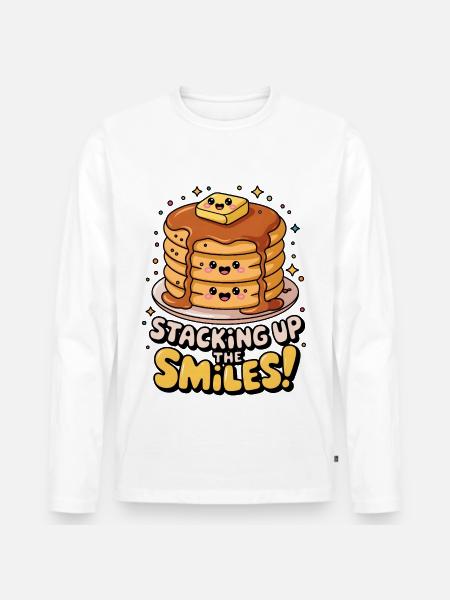 Staking Up The Smiles! - Men's Premium Organic Long Sleeve Shirt - white
