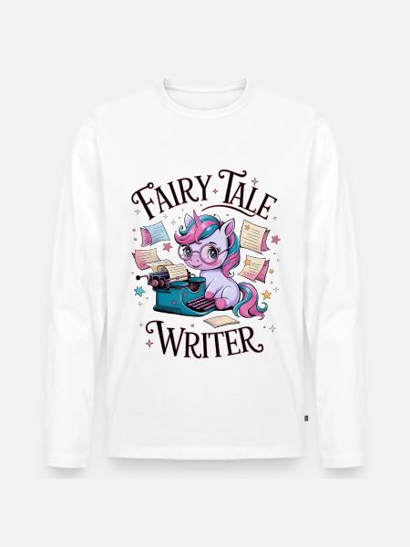Fairy Tale Writer - Men's Premium Organic Long Sleeve Shirt - white