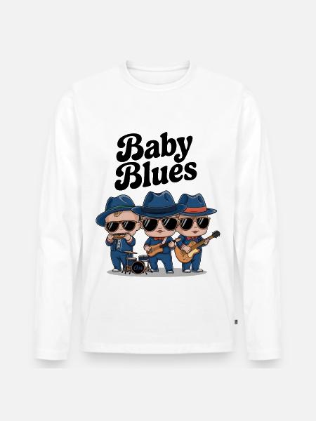 Baby Blues - T-shirt manches longues Premium bio Homme - blanc