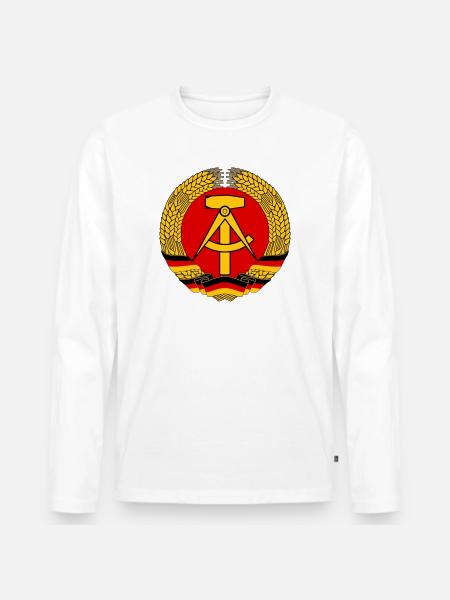DDR - Männer Premium Bio Langarmshirt - Weiß