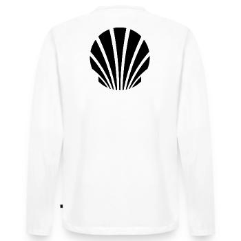 Jakobsmuschel Positiv - danny alexander lettkemann - Männer Premium Bio Langarmshirt - Weiß - Hinten - Nico (187cm)