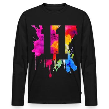 11 ANS 11E ANNIVERSAIRE - T-shirt manches longues Premium bio Homme - noir - Devant - Nico (187cm)