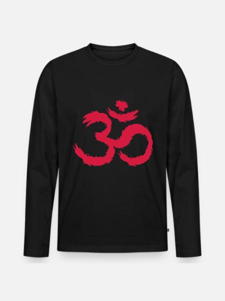 Om symbool hindoeïsme - Mannen Premium Bio shirt met lange mouwen - zwart