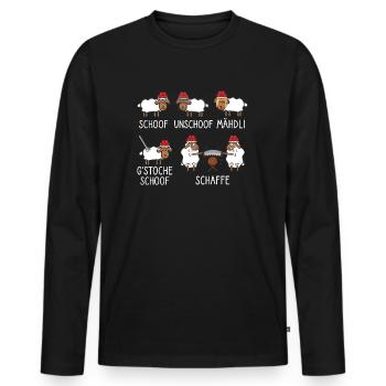 Schaf Unschaf Schwarzwald - Männer Premium Bio Langarmshirt - Schwarz - Vorne - Nico (187cm)