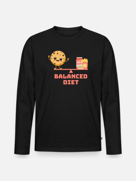 équilibré cookie fastfood Régime - T-shirt manches longues Premium bio Homme - noir