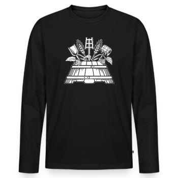Brauer logo - Männer Premium Bio Langarmshirt - Schwarz - Vorne - Nico (187cm)
