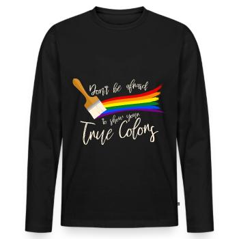 Gay Pride - Men's Premium Organic Long Sleeve Shirt - black - Front - Nico (187cm)