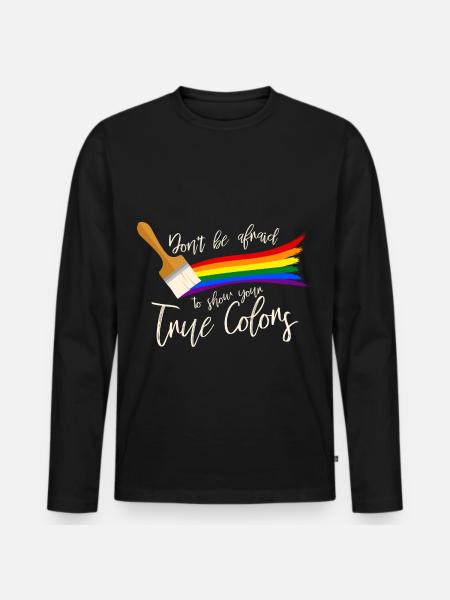 Gay Pride - Men's Premium Organic Long Sleeve Shirt - black