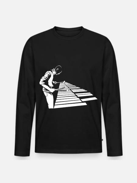 Flinker Xylophon Stabspiel Musikschule - Männer Premium Bio Langarmshirt - Schwarz
