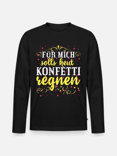 Konfetti Fasching - Männer Premium Bio Langarmshirt - Schwarz