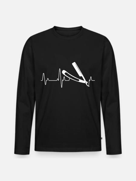 barber - Men's Premium Organic Long Sleeve Shirt - black