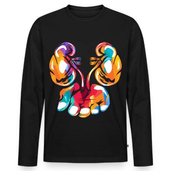 Blasenstarker Urologe Praxisalltag - Männer Premium Bio Langarmshirt - Schwarz - Vorne - Nico (187cm)