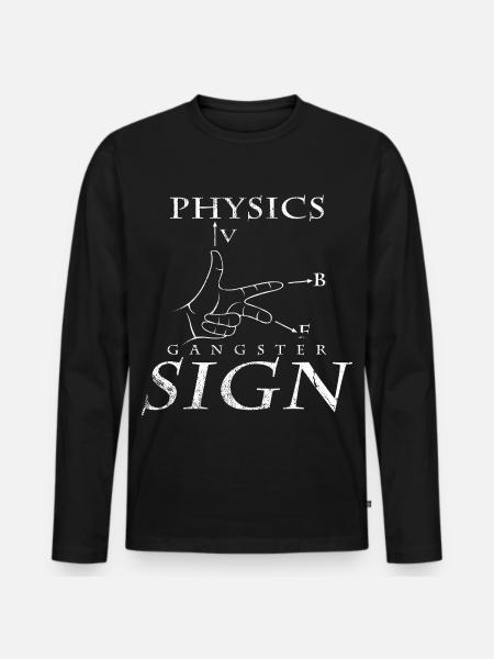 Physiker - Männer Premium Bio Langarmshirt - Schwarz