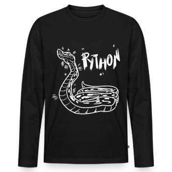 Anmutige Python Terrarienfreund - Männer Premium Bio Langarmshirt - Schwarz - Vorne - Nico (187cm)