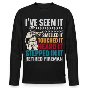 Feuerwehrmann im Ruhestand Brandbekämpfung Feuerwe - Männer Premium Bio Langarmshirt - Schwarz - Vorne - Nico (187cm)