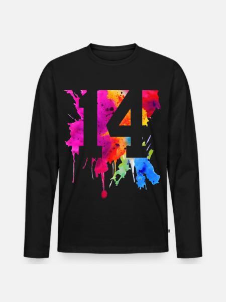 14 YEARS 14TH BIRTHDAY - Men's Premium Organic Long Sleeve Shirt - black