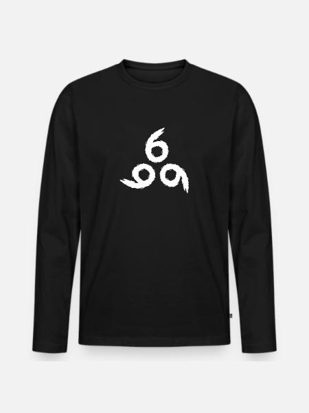 666 Satan Symbol - Männer Premium Bio Langarmshirt - Schwarz