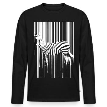Flinkes Zebra Savannenbewohner - Männer Premium Bio Langarmshirt - Schwarz - Vorne - Nico (187cm)
