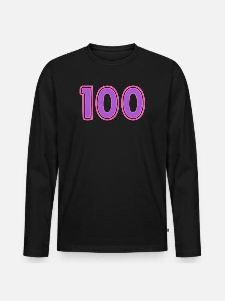 100. 100 YEARS. 100th ANNIVERSARY - Men's Premium Organic Long Sleeve Shirt - black