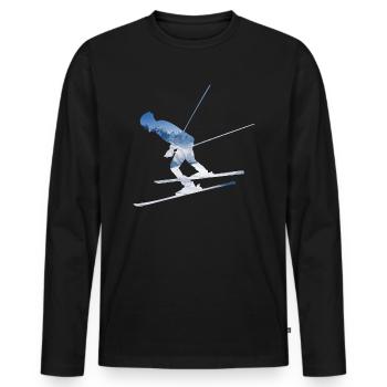 Ski Skier - Männer Premium Bio Langarmshirt - Schwarz - Vorne - Nico (187cm)