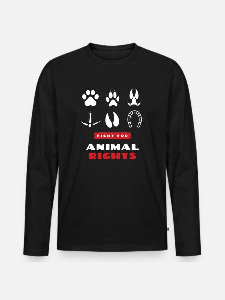 animal rights - Men's Premium Organic Long Sleeve Shirt - black