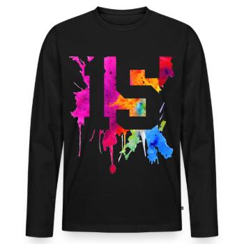 15 ANS 15E ANNIVERSAIRE - T-shirt manches longues Premium bio Homme - noir - Devant - Nico (187cm)