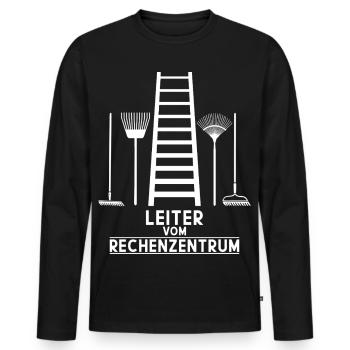 LEITER RECHENZENTRUM - Männer Premium Bio Langarmshirt - Schwarz - Vorne - Nico (187cm)
