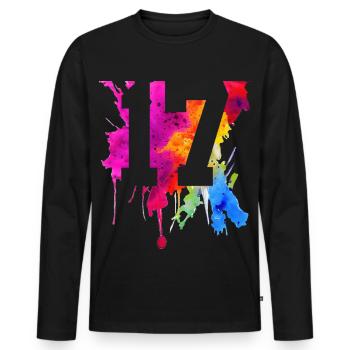 17 JAHRE 17. GEBURTSTAG - Männer Premium Bio Langarmshirt - Schwarz - Vorne - Nico (187cm)
