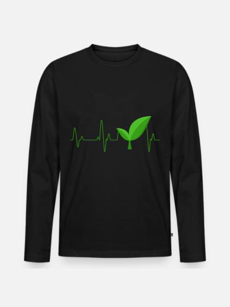 Vegan - Männer Premium Bio Langarmshirt - Schwarz