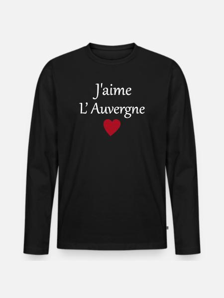 J'aime l'auvergne - T-shirt manches longues Premium bio Homme - noir