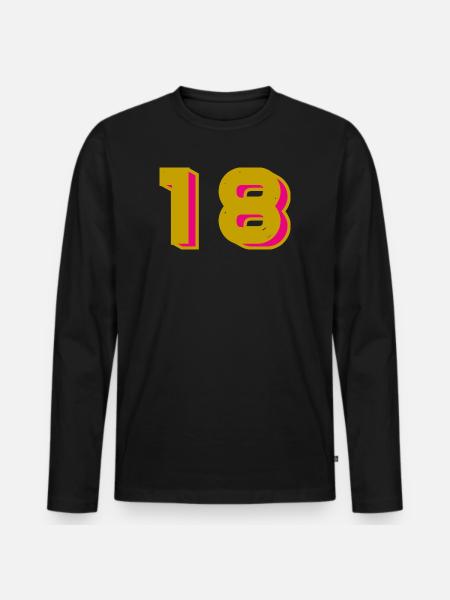 18 - Men's Premium Organic Long Sleeve Shirt - black