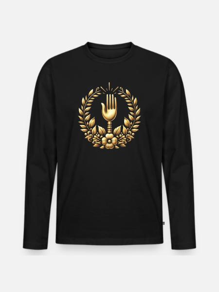Gourmet Fork Logo - Men's Premium Organic Long Sleeve Shirt - black